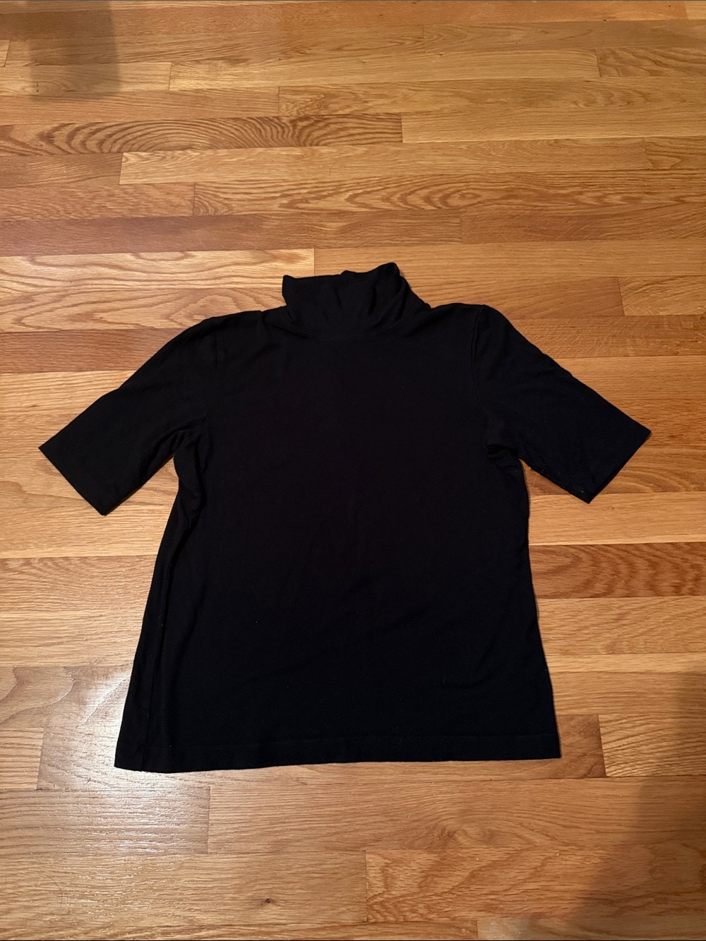 Jones New York Black Short-Sleeve Turtleneck Tee